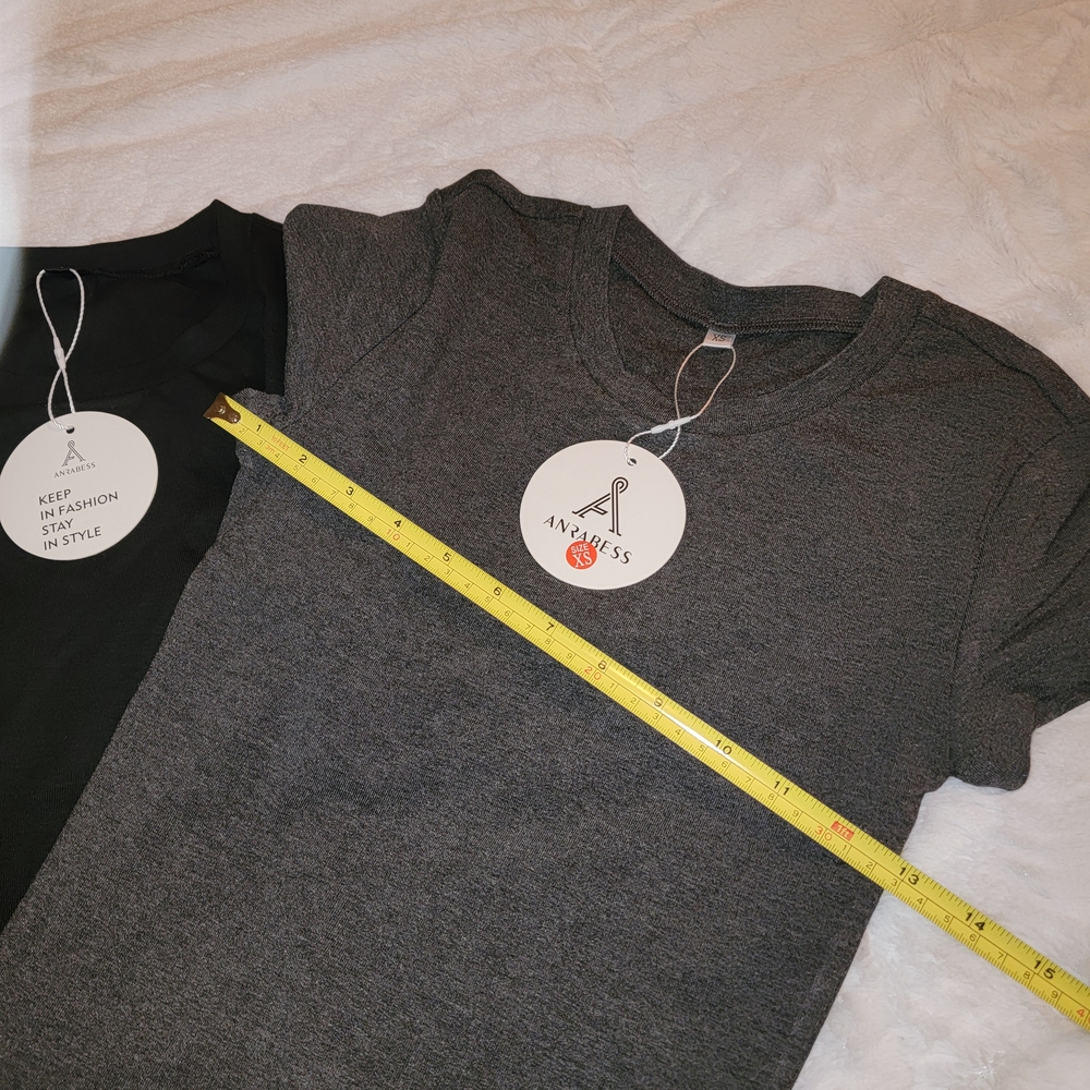 Classic Black and Gray Women's Short Sleeve Baby Tees Size XS - Picture 3 of 3